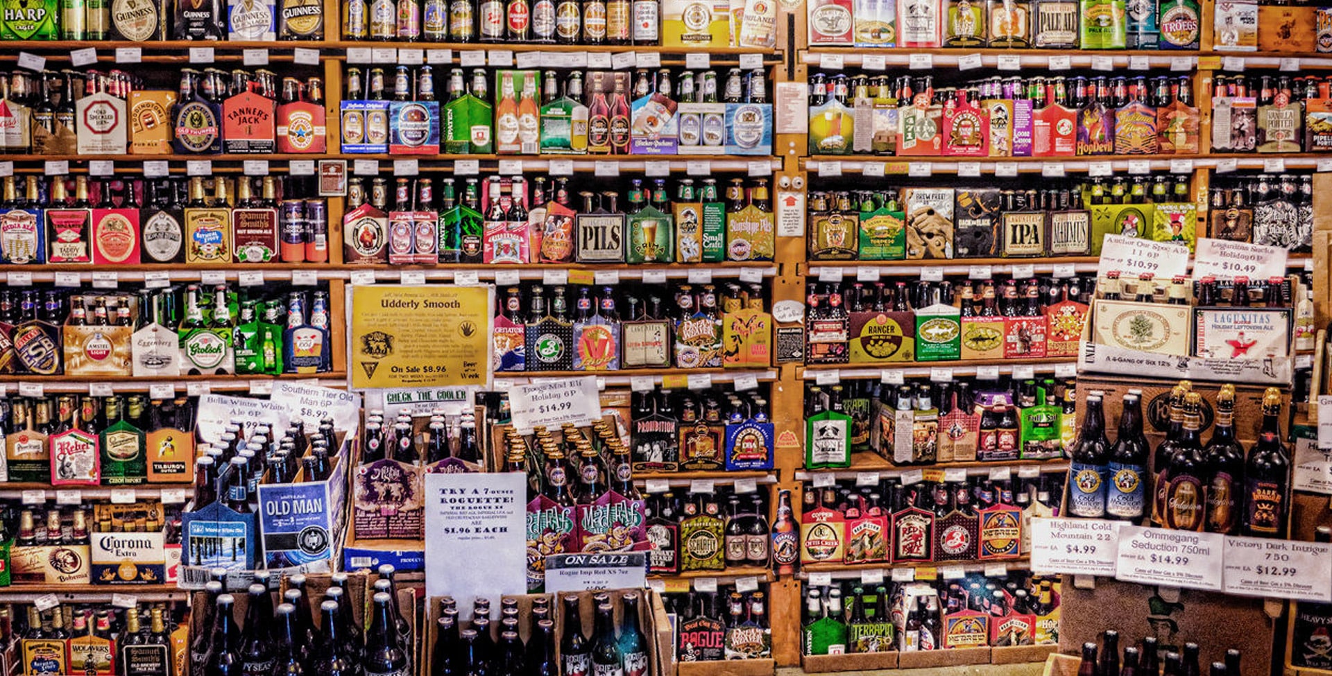 Beer on shelves